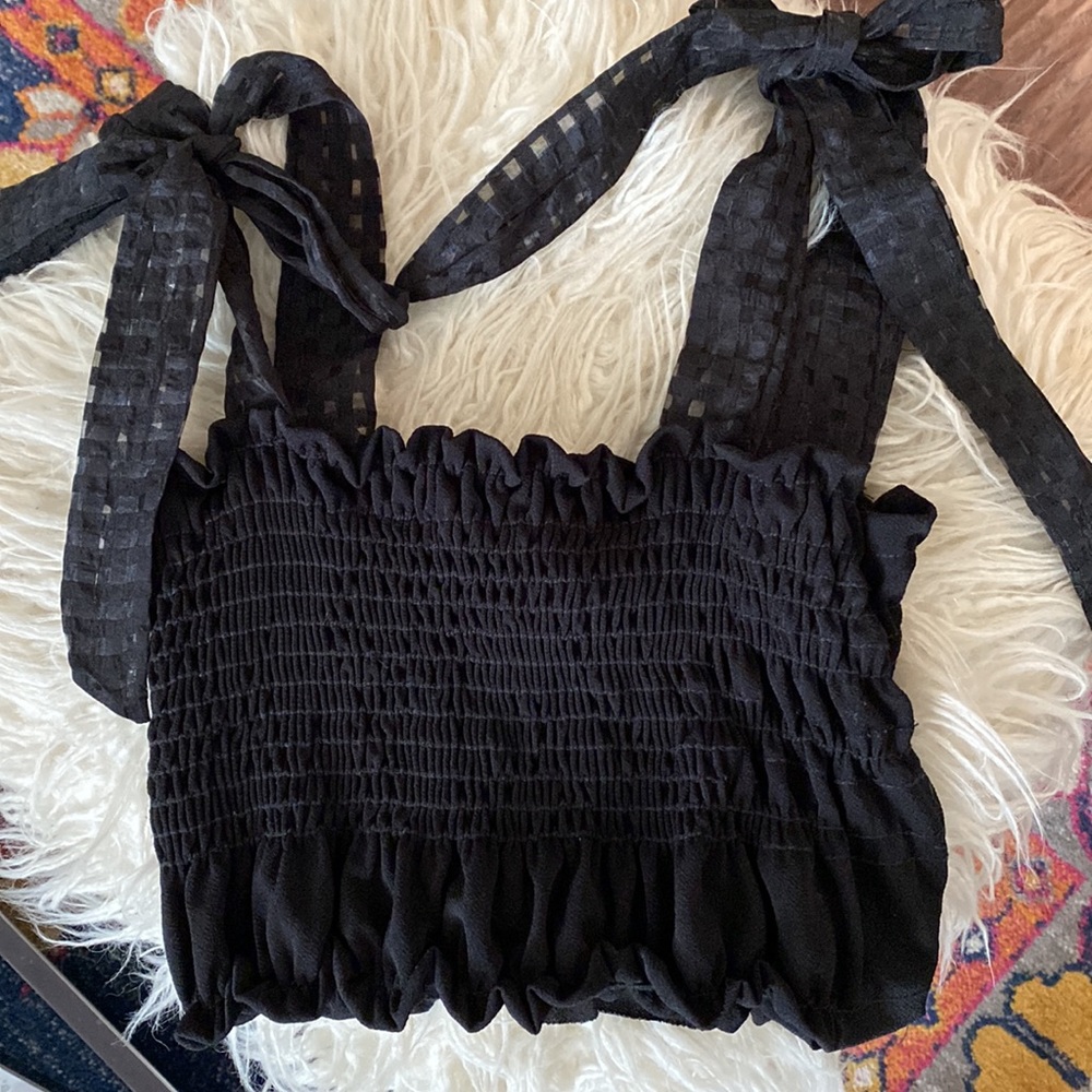 Smoked tie crop top